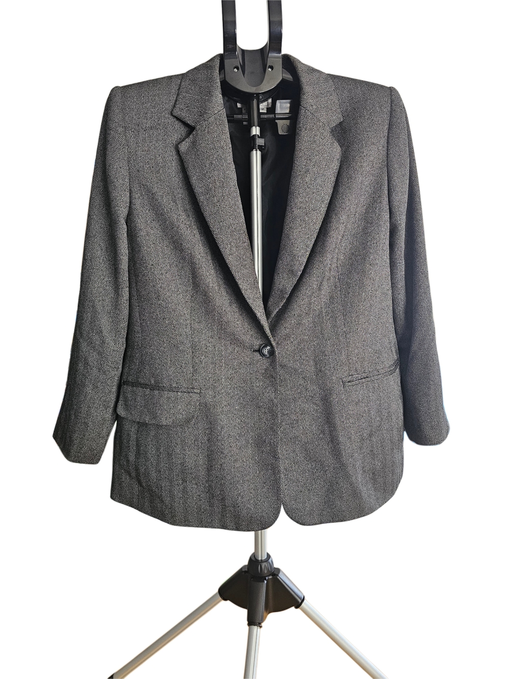 Jennifer Moore Classic Grey Single-Button Blazer